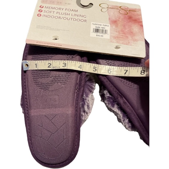 NWT Women’s Slippers Size M 7/8 JESSICA SIMPSON MICRO SCUFF SLIPPERS Purple - Picture 8 of 9